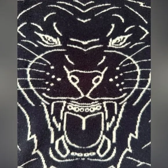 Exposed seam Zara boys black knitwear sweater with tiger design sz 5 - Picture 5 of 8